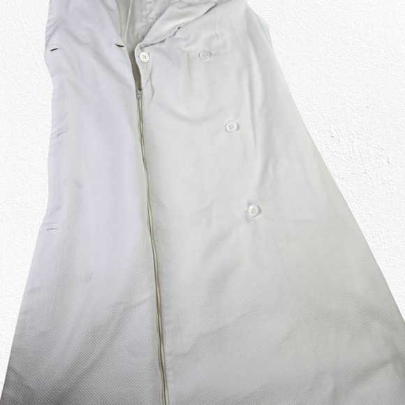 1960s Vintage White Sleeveless Mod Double Breasted Sporty Shift Dress Size 2 - Picture 10 of 15